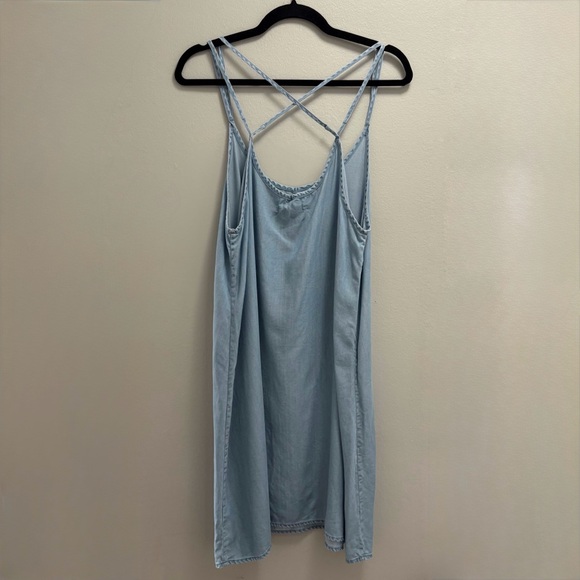 Twik Simons Light Denim Tank Dress Size L Racerback A-Line Knee Length - Picture 9 of 11